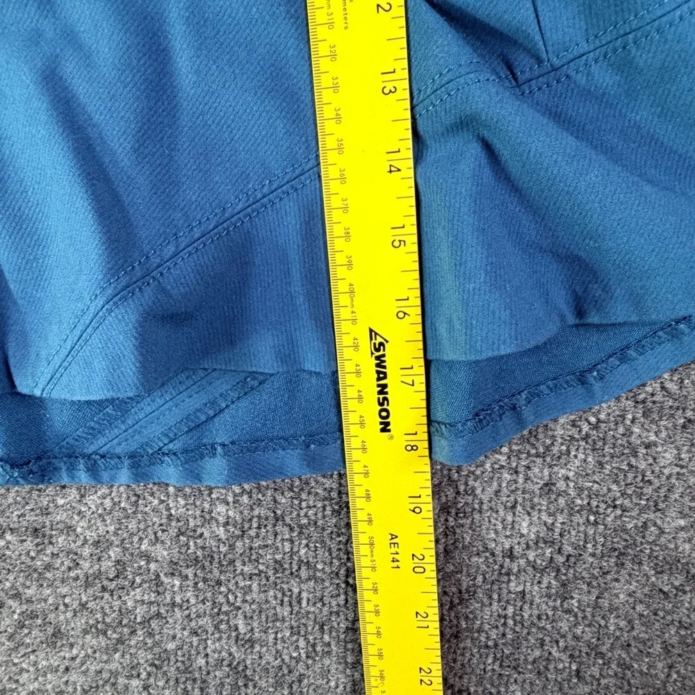 Ann Taylor LOFT Mini A Line‎ Skirt Womens 2 Blue Stretch Ruffle Detail Casual - Picture 2 of 9